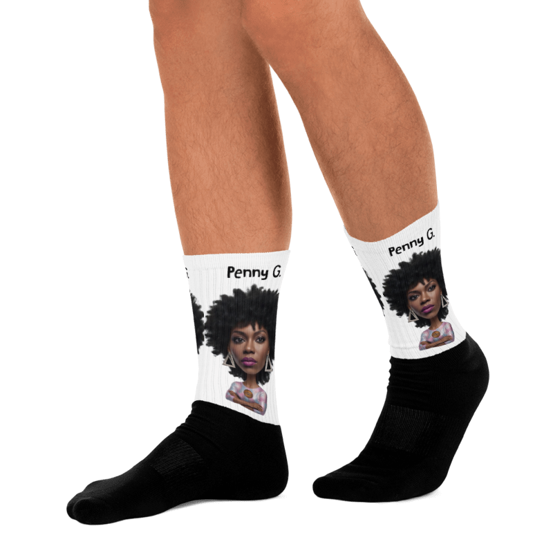 Penny G.  Women's Black & White Socks