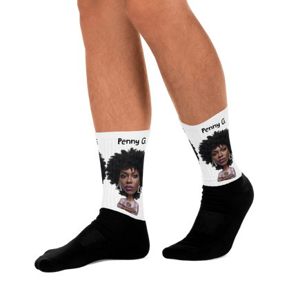 Penny G.  Women's Black & White Socks