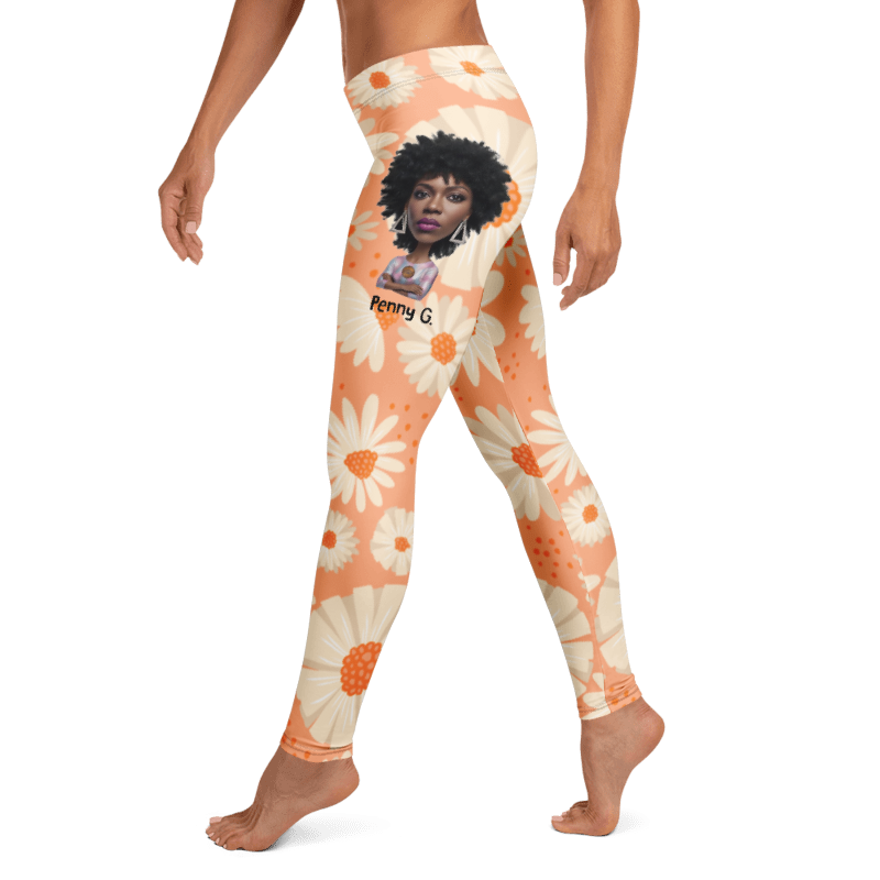 Penny G. The Orange Floral Arrangement Leggings