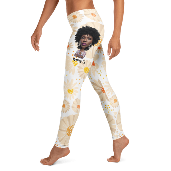 Penny G. The White Floral Arrangement Leggings