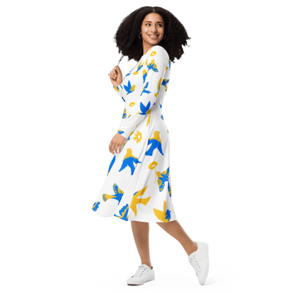 Women's When Doves Fly Graphic Summer Dress By Penny G.