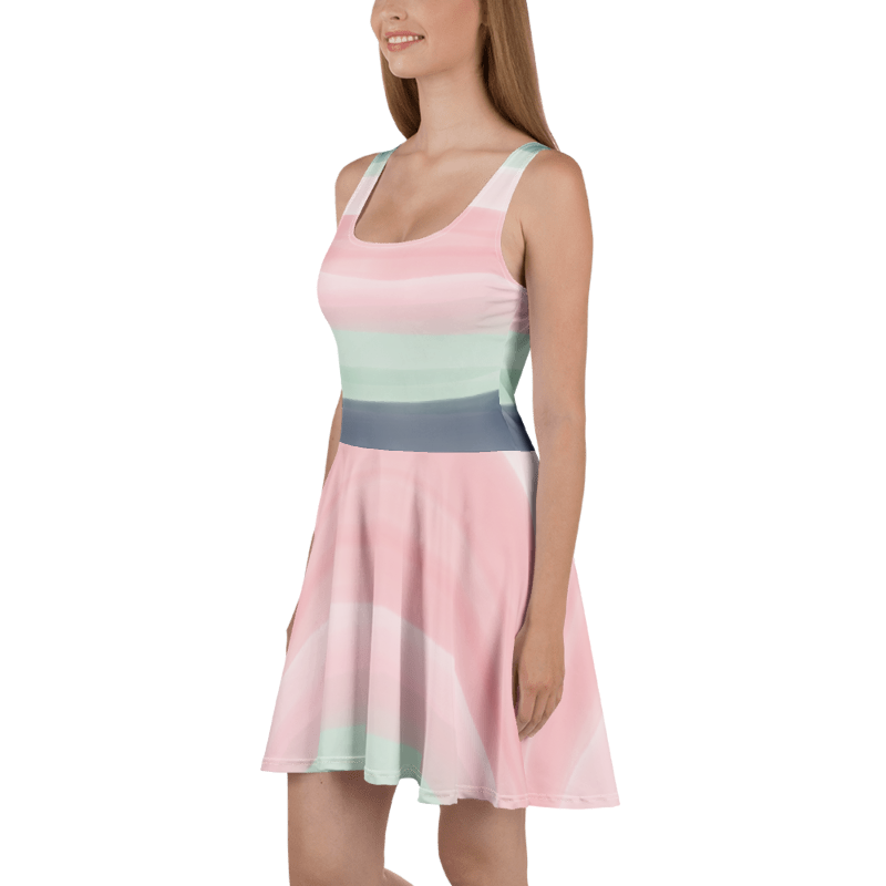 Women's Pink & Blue Graphic Summer Dress By Penny G.