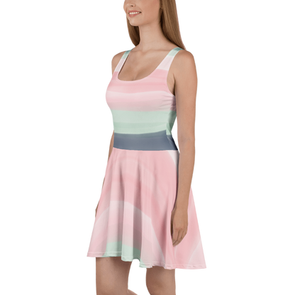 Women's Pink & Blue Graphic Summer Dress By Penny G.