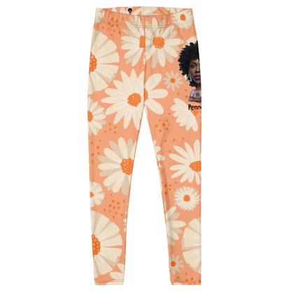 Penny G. The Orange Floral Arrangement Leggings