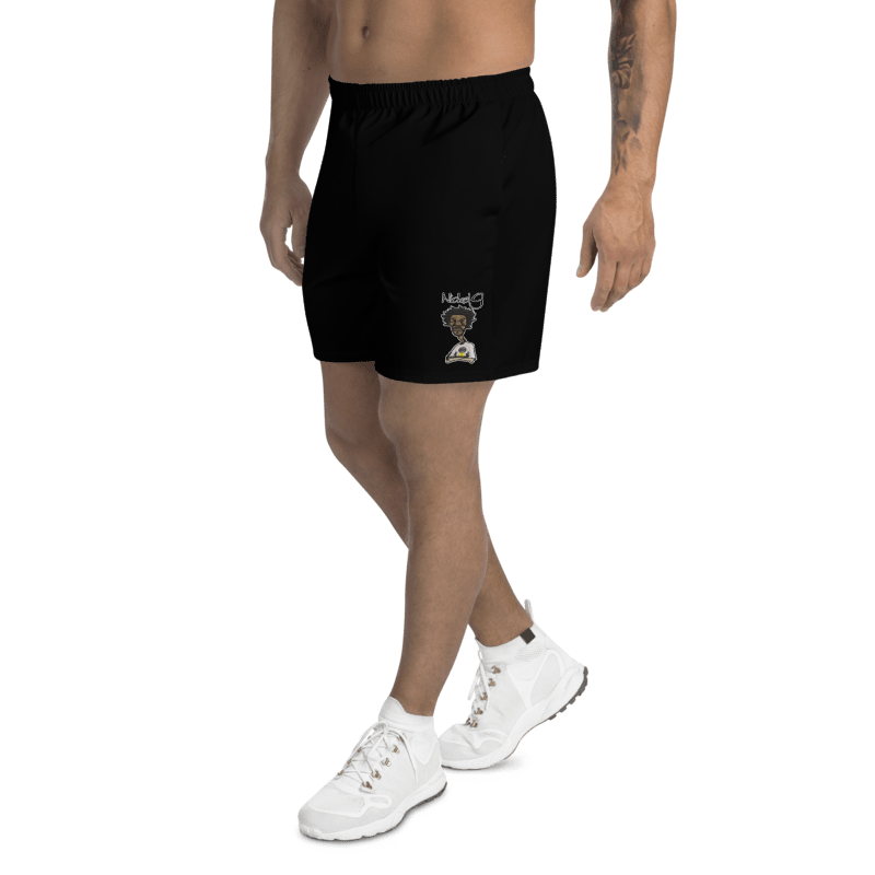 All-Over Print Unisex Black Athletic Long Shorts