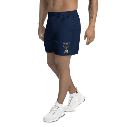 All-Over Print Unisex Navy Blue Athletic Long Shorts