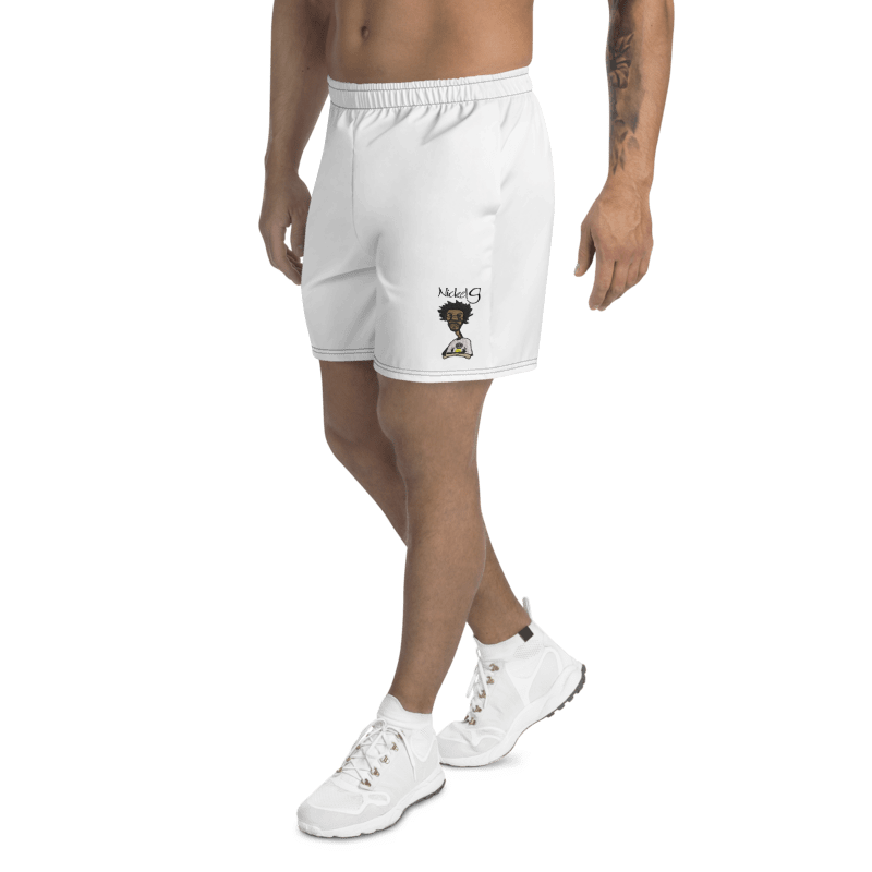 All-Over Print Unisex White Athletic Long Shorts