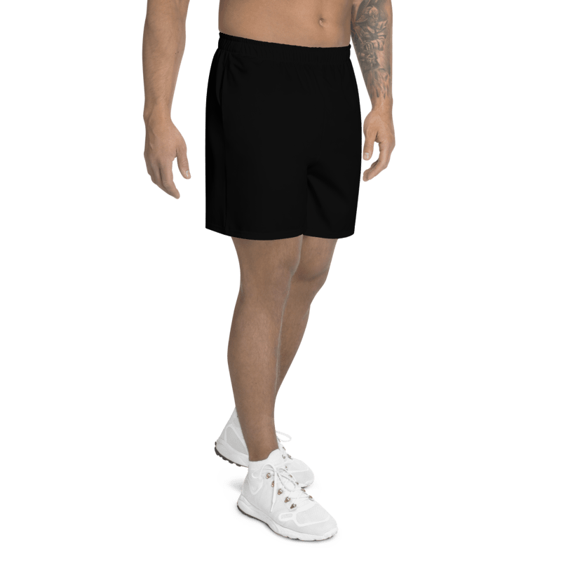 All-Over Print Unisex Black Athletic Long Shorts
