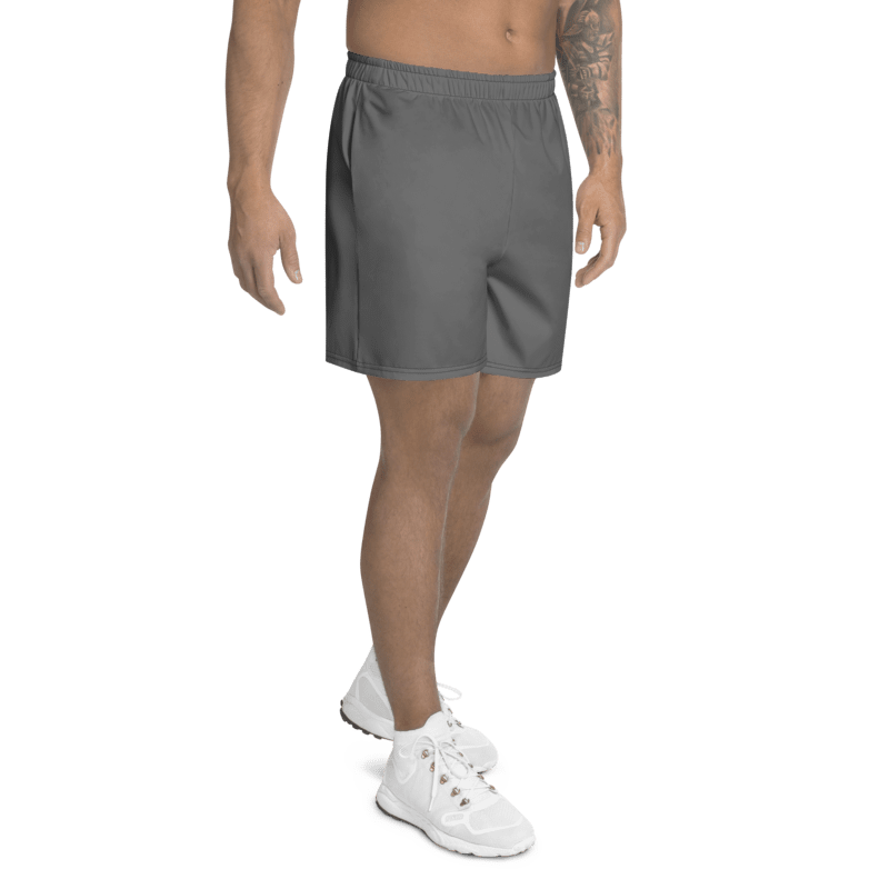 All-Over Print Unisex Grey Athletic Long Shorts