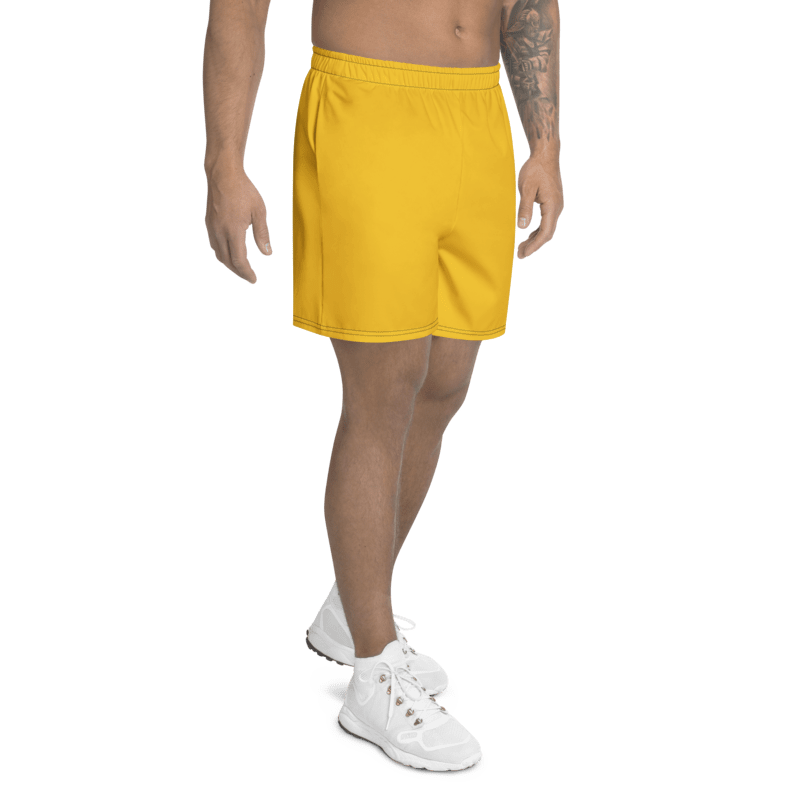 All-Over Print Unisex Yellow Athletic Long Shorts