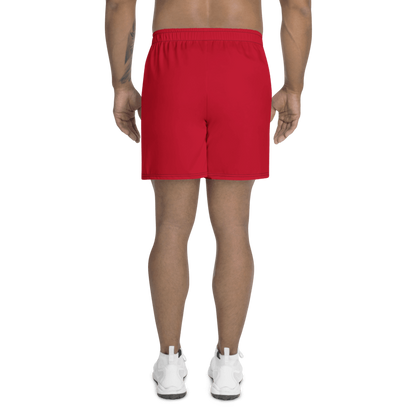 All-Over Print Unisex Red Athletic Long Shorts