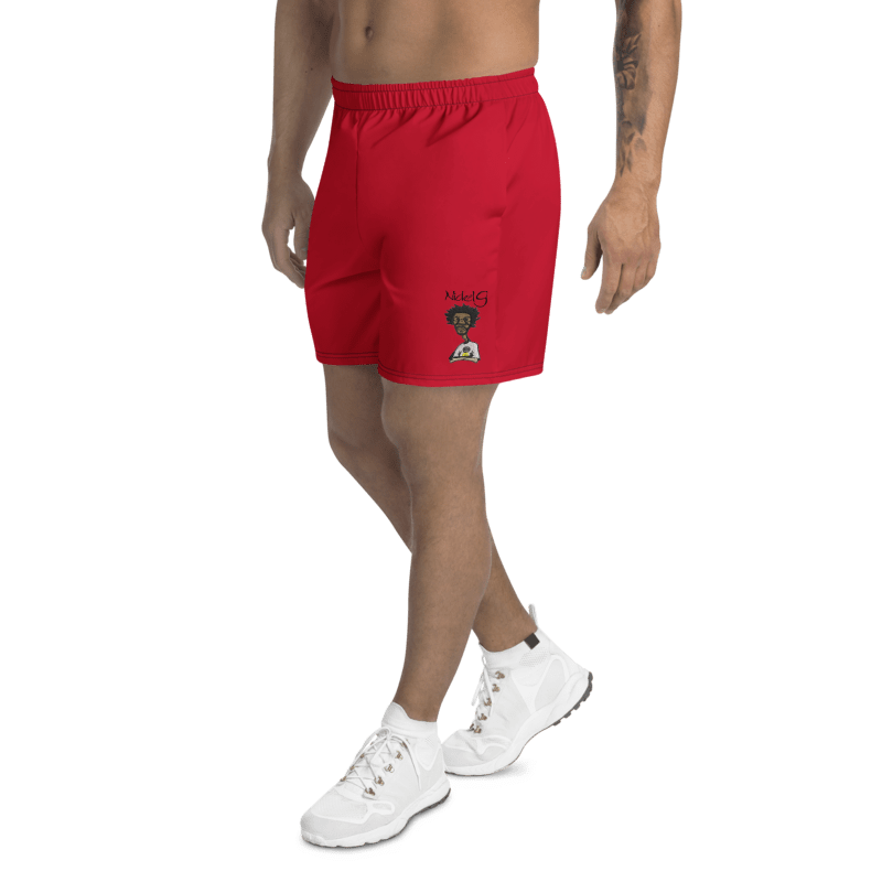 All-Over Print Unisex Red Athletic Long Shorts
