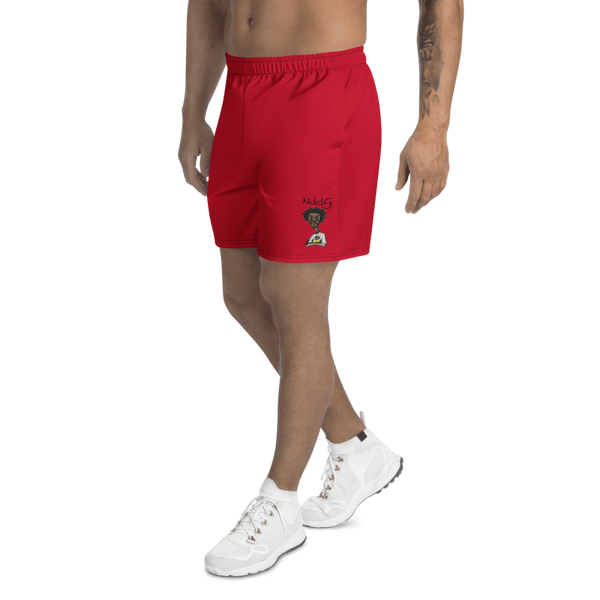 All-Over Print Unisex Red Athletic Long Shorts