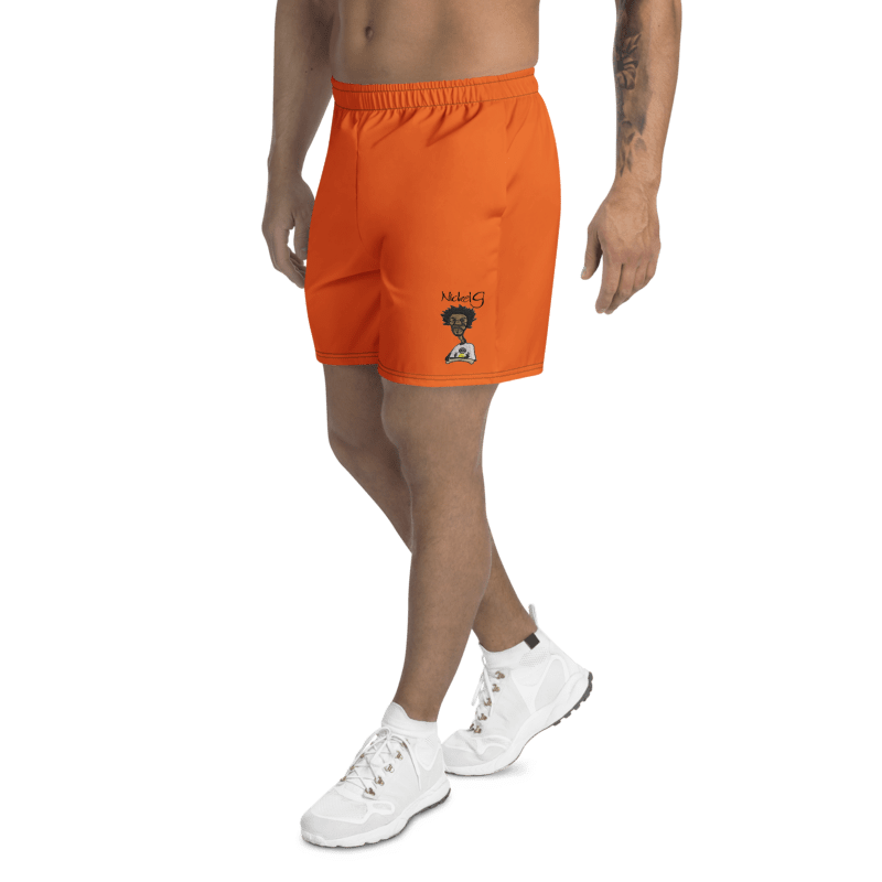 All-Over Print Unisex Orange Athletic Long Shorts