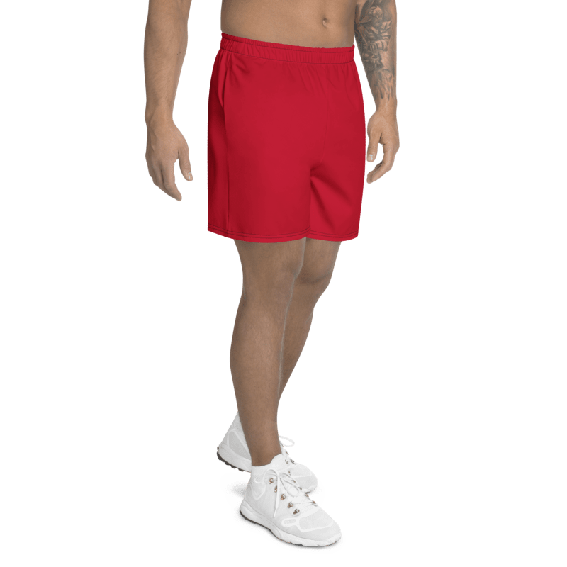 All-Over Print Unisex Red Athletic Long Shorts