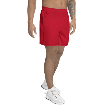 All-Over Print Unisex Red Athletic Long Shorts