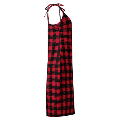 Women's Red & Black Plaid Graphic Summer Dress By Penny G.