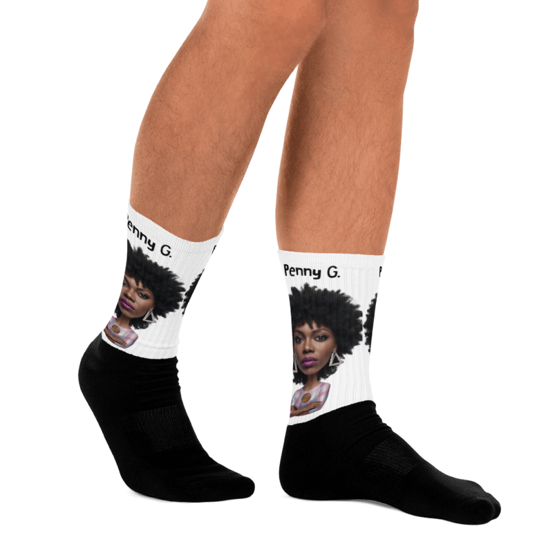 Penny G.  Women's Black & White Socks