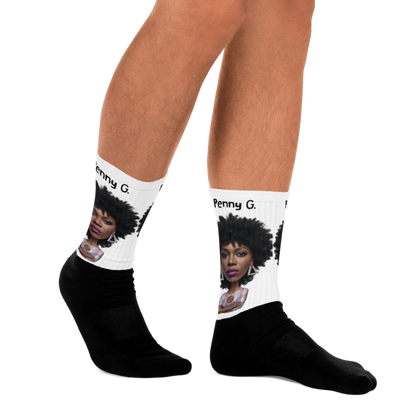 Penny G.  Women's Black & White Socks