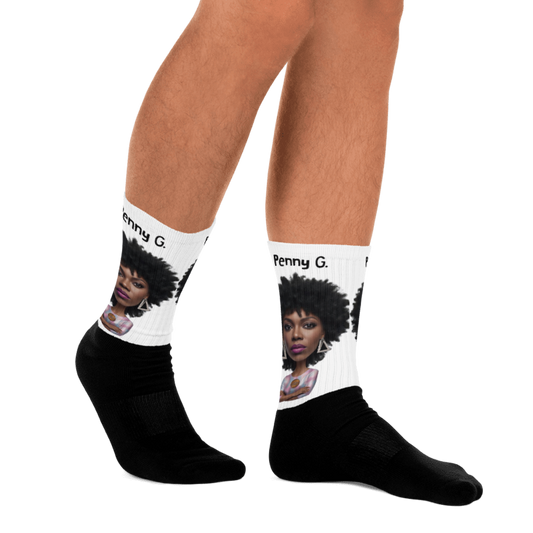 Penny G.  Women's Black & White Socks