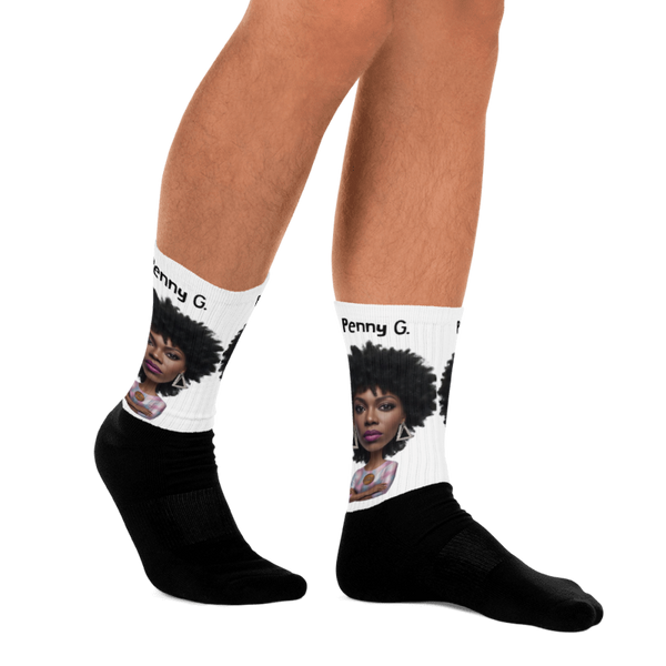 Penny G.  Women's Black & White Socks
