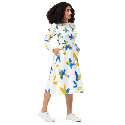 Women's When Doves Fly Graphic Summer Dress By Penny G.