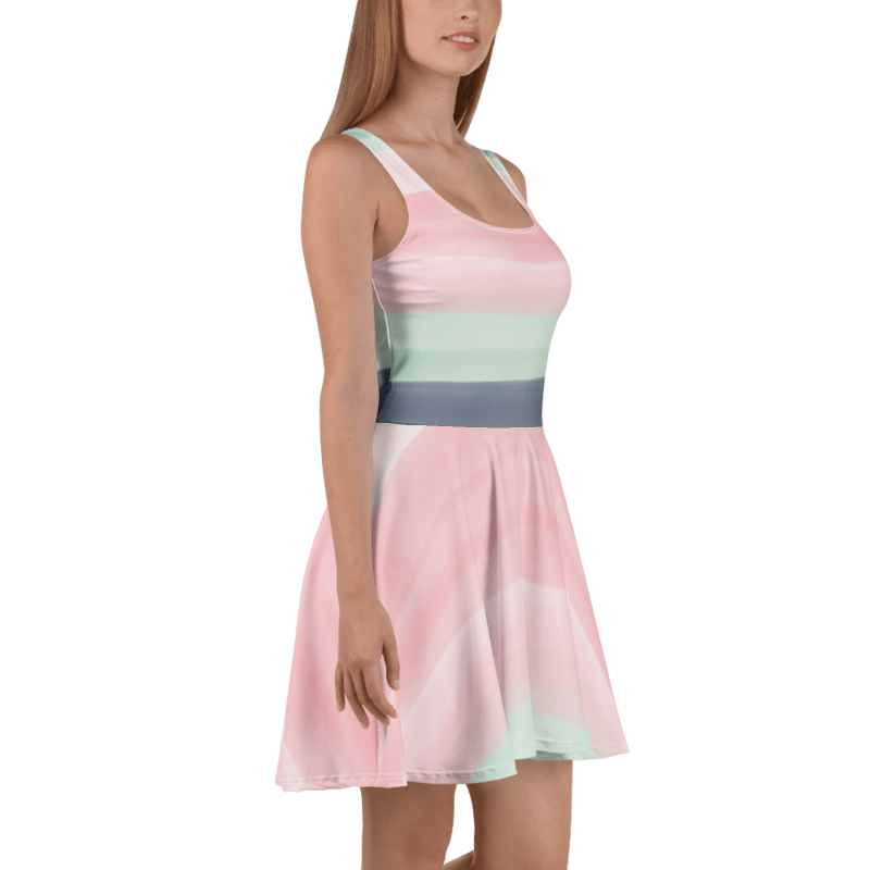 Women's Pink & Blue Graphic Summer Dress By Penny G.