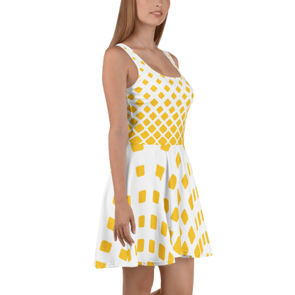 Women's Yellow & White Graphic Summer Dress By Penny G.