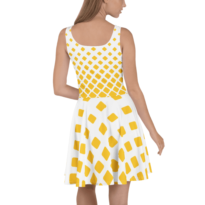 Women's Yellow & White Graphic Summer Dress By Penny G.