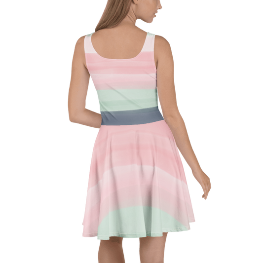 Women's Pink & Blue Graphic Summer Dress By Penny G.