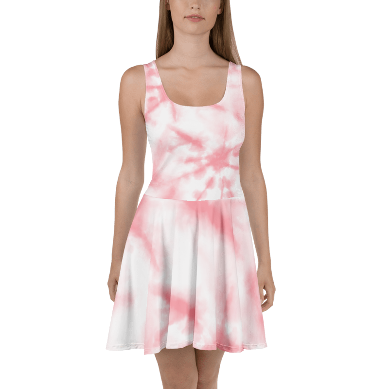 Women's Pink & White Graphic Summer Dress By Penny G.