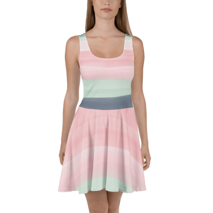 Women's Pink & Blue Graphic Summer Dress By Penny G.