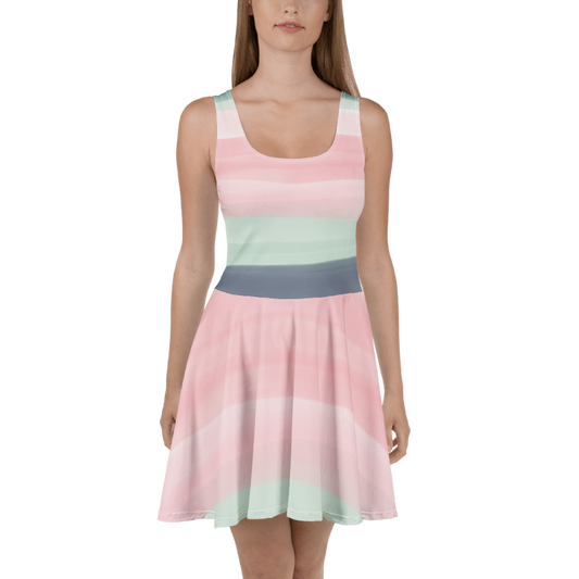Women's Pink & Blue Graphic Summer Dress By Penny G.