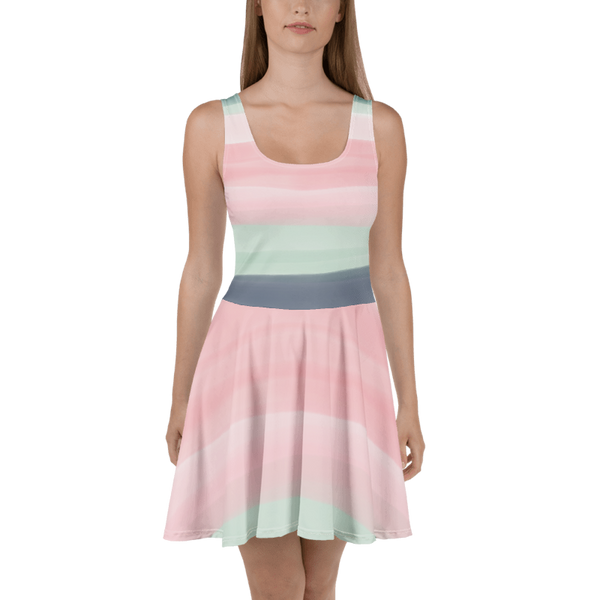 Women's Pink & Blue Graphic Summer Dress By Penny G.