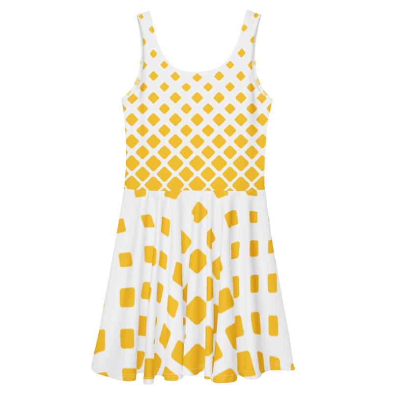 Women's Yellow & White Graphic Summer Dress By Penny G.