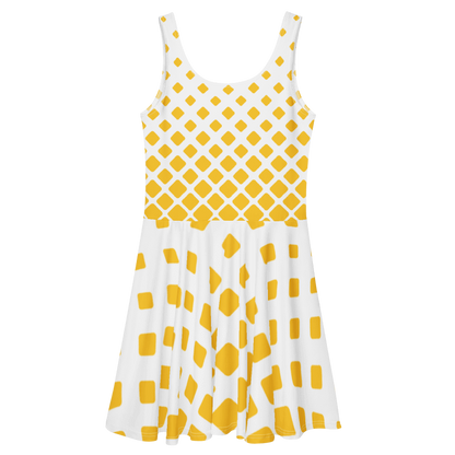 Women's Yellow & White Graphic Summer Dress By Penny G.
