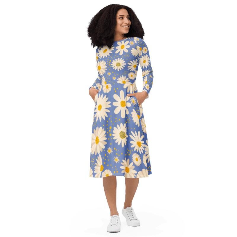 Women's Blooming Daisies Graphic Summer Dress