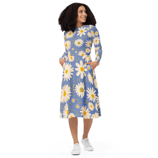 Women's Blooming Daisies Graphic Summer Dress