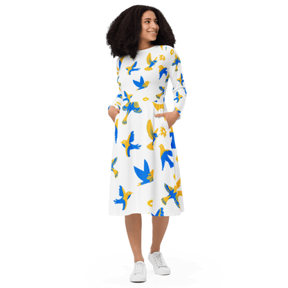 Women's When Doves Fly Graphic Summer Dress By Penny G.