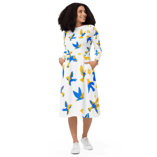 Women's When Doves Fly Graphic Summer Dress By Penny G.
