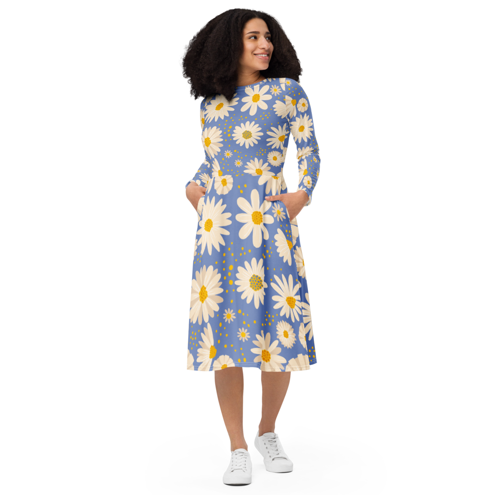 Women's Blooming Daisies Graphic Summer Dress