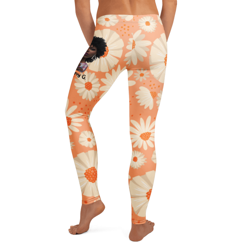 Penny G. The Orange Floral Arrangement Leggings