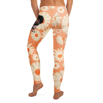 Penny G. The Orange Floral Arrangement Leggings