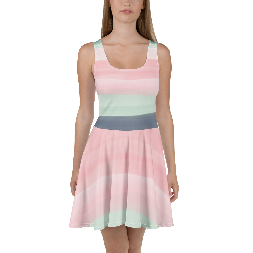 Women's Pink & Blue Graphic Summer Dress By Penny G.