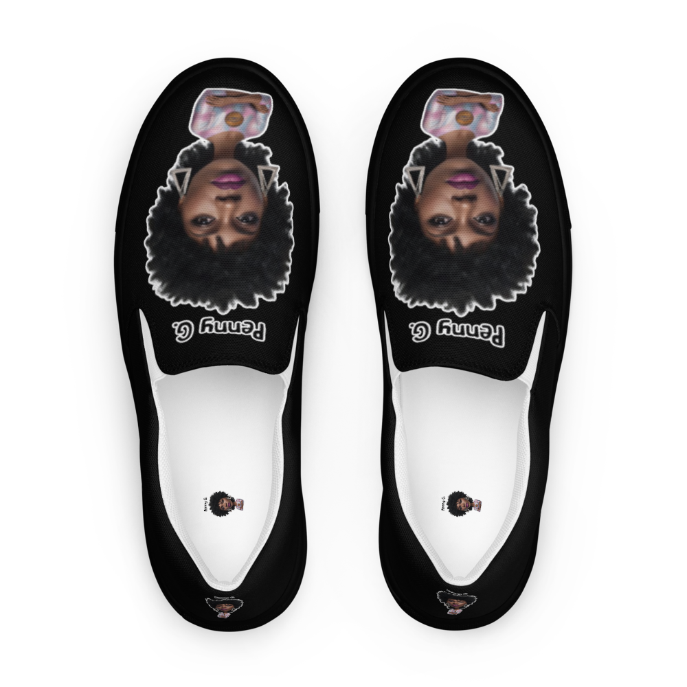 Penny G. Classic All Black Women's Slip-On Shoes