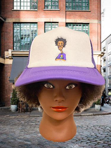 Nickel G. Purple and White Unisex Trucker Cap | Nickel G.